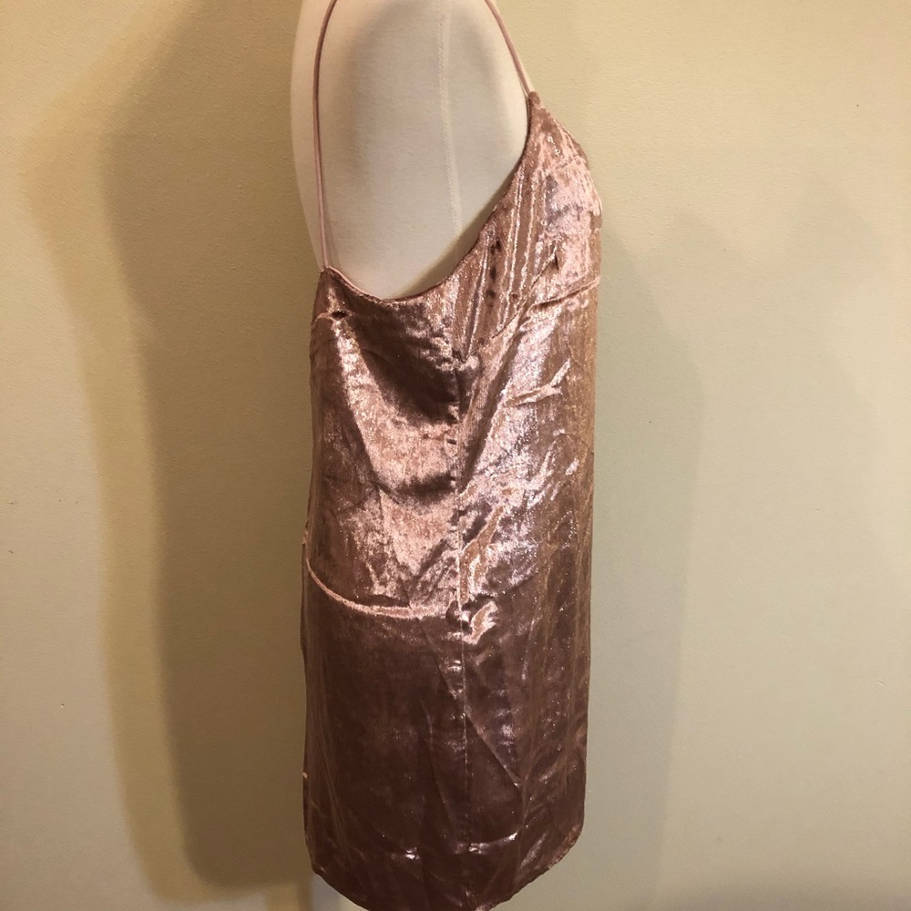 NWT Topshop Glam Pink Velvet Spaghetti Strap Dress - Picture 6 of 12